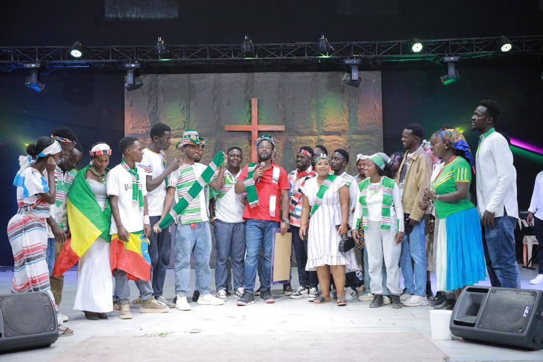Flags on stage